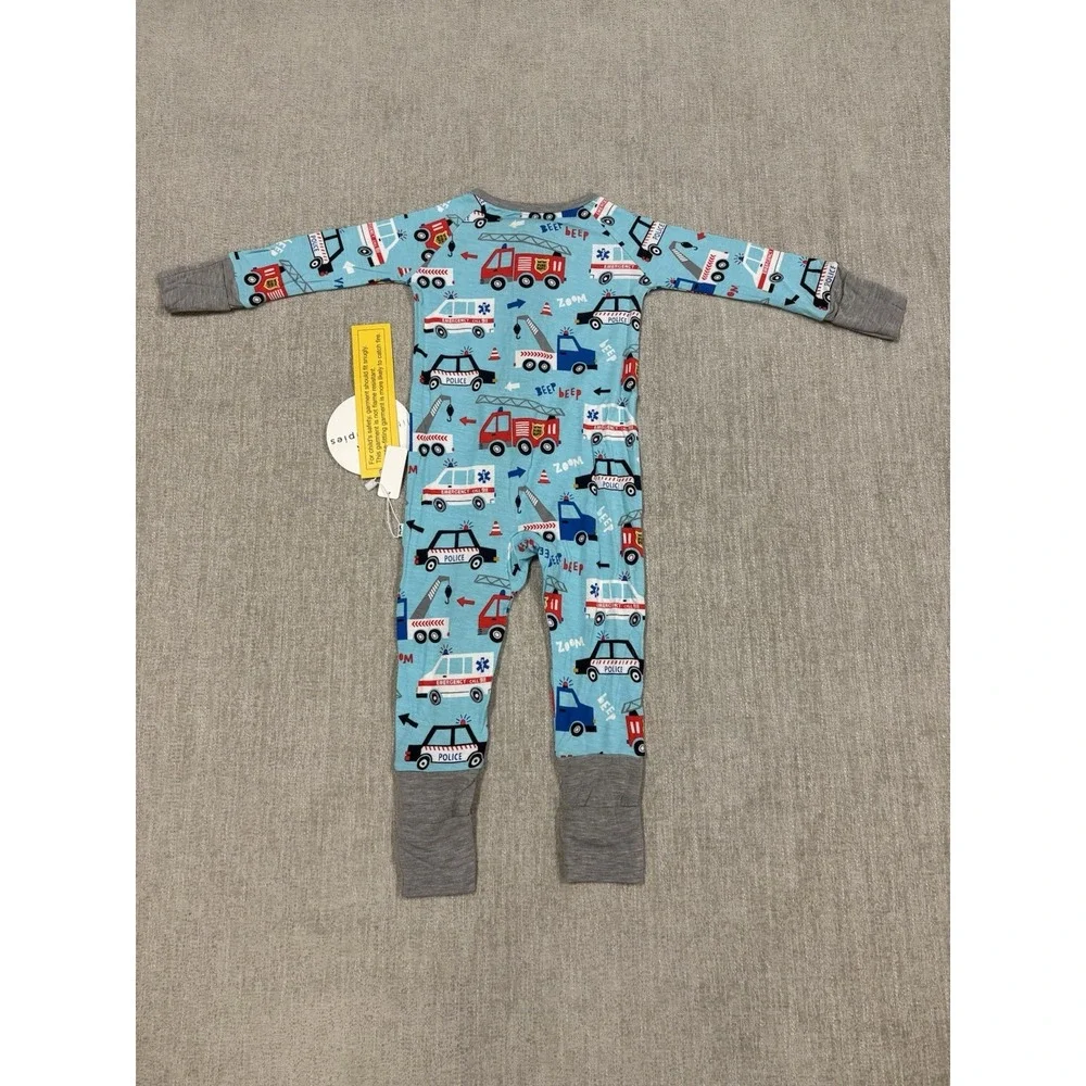 NEW Little Sleepies First Responders To The Rescue Bamboo Zippy Size 6-12 Months